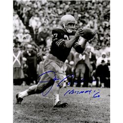 Joe Bellino Signed Navy B&W Action 8X10 Photo W/Heisman 60