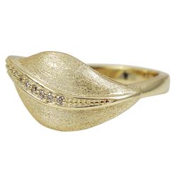 Sterling Silver Gold Leaf Ring