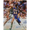 Image 1 : Larry Bird & Magic Johnson Signed Celtics Vs Lakers NBA Action 16X20 Photo