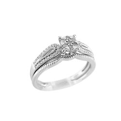 SILVER DIAMOND BRIDAL RING SET - Size 8 (#535D-R2)