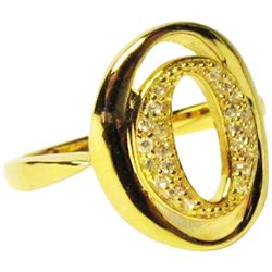 Gold Tone Sterling Silver Double 'O' Ring