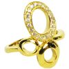 Image 1 : Gold Tone Sterling Silver Three Circles With CZ Ring Size 8
