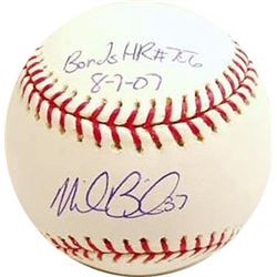 Mike Bacsik Signed Bonds 756 Homerun Official Major League Baseball "Bonds 756 HR 8-7-07"