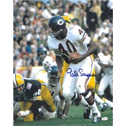 Gale Sayers Signed Chicago Bears 16X20 Photo (White Jersey Run Vs Packers)- JSA Hologram