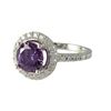 Image 1 : Amethyst Color Round CZ, Surrounded With White Czs, Sterling Silver Ring Size 7