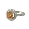 Image 1 : Champagne Round CZ, Surrounded With White Czs, Sterling Silver Ring Size 8