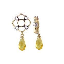 GOLD WHEEL WITH CITRINE TEARDROP DANGLE (#121C)