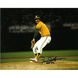 Rollie Fingers Signed Oakland A's 8X10 Photo HOF 92 (Yellow Jersey)