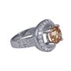 Image 2 : Champagne Round CZ, Surrounded With White Czs, Sterling Silver Ring Size 7