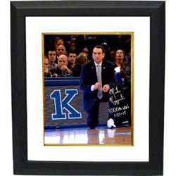 Mike Krzyzewski Signed Duke Blue Devils 1000Th Win 11X14 Photo Custom Framed "1000Th Win 1-25-15" (C