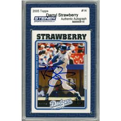 Darryl Strawberry Signed 2005 Topps Card - Dodgers - Swinging Through (Slabbed By Steiner)