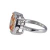 Image 2 : Champagne Square CZ, Surrounded With White Czs, Sterling Silver Ring Size 6