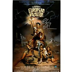 Chevy Chase Signed National Lampoons European Vacation 11X17 Movie Poster