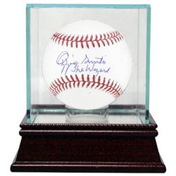 Ozzie Smith Signed Official Major League Baseball The Wizard W/ Glass Case (St. Louis Cardinals)