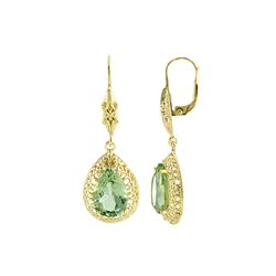 STERLING SILVER GOLDPLATED MINTGREEN QUARTZ LEVERBACK EARRINGS (#8943SPMGQ)