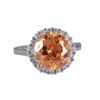 Image 1 : Sterling Silver Champaign Round CZ Ring
