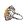 Image 2 : Champagne 27Mm Round Faceted Simulated Crystal, Surrounded With White Crystals, Sterling Silver Ring