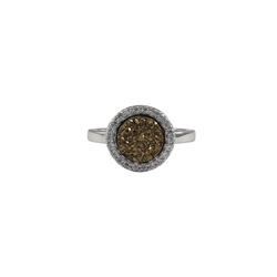 8Mm Round Sterling Silver Champaign Ring