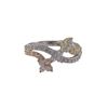 Image 1 : Tri Color Sterling Silver 3 Flower Ring With White Czs, Size 5