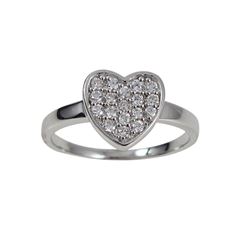 Sterling Silver Heart CZ Ring