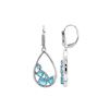 Image 1 : SILVER SWISS BLUE TOPAZ / DIAMOND LEVERBACK EARRINGS (#6998SW)