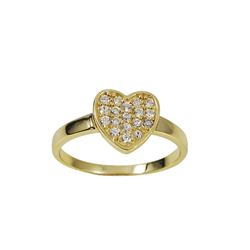 Gold Plated Sterling Silver Heart CZ Ring