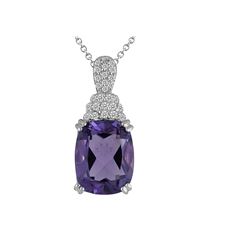 SS AMETHYST / DIAMOND PENDANT (#10162A)