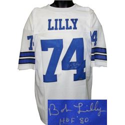 Bob Lilly Signed Dallas Cowboys White Prostyle Jersey HOF 80