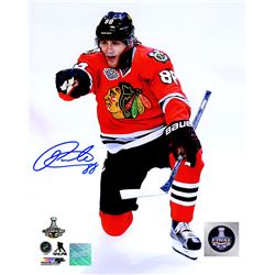 Patrick Kane Signed Chicago Blackhawks 2015 Stanley Cup Goal Celebration 8X10 Photo