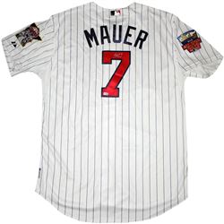 Joe Mauer Signed Minnesota Twins Authentic Home Jersey W/ All Star Game Patch ( MLB Auth)