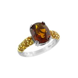 SILVER CITRINE RING - Size 7 (#8904C)