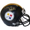 Image 1 : Donnie Shell Signed Pittsburgh Steelers Replica Mini Helmet (Gold Sig)