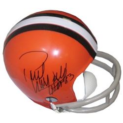 Paul Warfield Signed Cleveland Browns 2Bar Throwback Mini Helmet HOF 83
