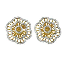 Sterling Silver Two Tone Flower Post Earrings