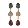 Image 1 : Gold Plated Sterling Silver, With Rhodonite(Pink) Color Combination Semi Precious Stones Post Earrin