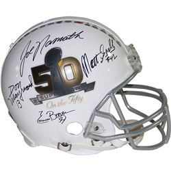 Emerson Boozer, Joe Namath, Matt Snell & Don Maynard Signed Riddell Super Bowl 50 'On The 50' Commem