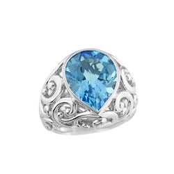 SILVER SWISS BLUE TOPAZ RING - Size 7 (#8731SW)