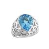 Image 1 : SILVER SWISS BLUE TOPAZ RING - Size 7 (#8731SW)