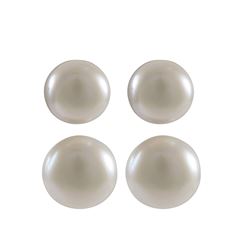 White 10Mm And 12Mm Fresh Water Pearls, Rhodium Plated Sterling Silver Ear Jacket Post Earrings, 0.9