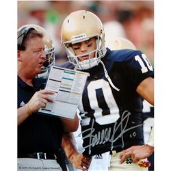 Brady Quinn Talking With Charlie Weiss Vertical 8X10 Photograph (CG Auth)