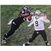 Image 1 : Terrell Suggs Signed Baltimore Ravens 16X20 Photo Sacking Drew Brees