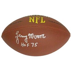 Lenny Moore Signed Wilson Touchdown Full Size NFL Football W/HOF 75