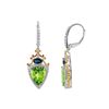 Image 1 : TT STERLING SILVER GOLDPLATED PERIDOT / LDN BLUE TOPAZ / WHITE TOPAZ LEVERBK EARRINGS (#9998MUL)
