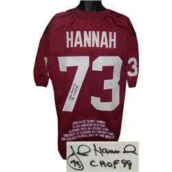 John Hannah Signed Alabama Crimson Tide Maroon Custom TB Jersey CHOF 99 W/ Embroidered Stats