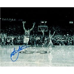 Christian Laettner Signed Duke Blue Devils Horizontal B&W Celebration 16X20 Photo 1992 The Shot Vs K