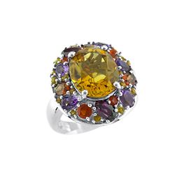 SS CITRINE / RHOD / GARNET / AMY / FIRE OPAL RING - Size 7 (#8839MUL1)