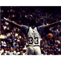 Patrick Ewing Signed Georgetown Arms Out (Facing Crowd) 16X20 Photo