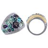 Image 1 : TT SS/YGPLT AMY / SW / SKY / LDN BLUE TOPAZ / WHITE TOPAZ RING - Size 7 (#10202MUL)