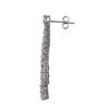 Image 2 : Rhodium Plated Sterling Silver CZ Three Row Post Earrings, 1.46"