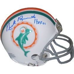 Nick Buoniconti Signed Miami Dolphins TB Replica Mini Helmet HOF 01 (Blue Sig)